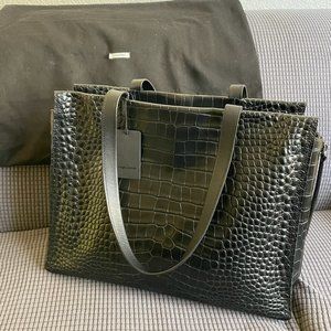 rouge & lounge Croc Tote Bag in Black (NEW)